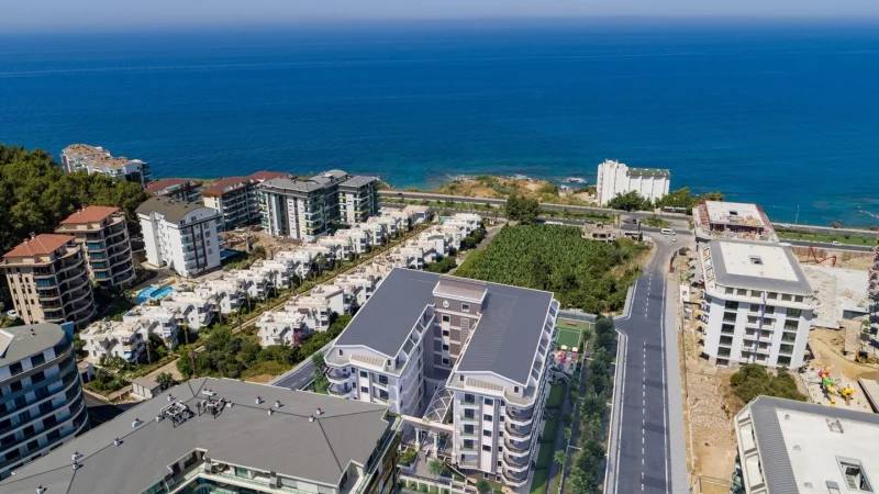 Alanya, Havsutsikt 1+1 lägenhet i Monarch Premium
